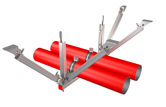 多水管側(cè)向抗震支吊架